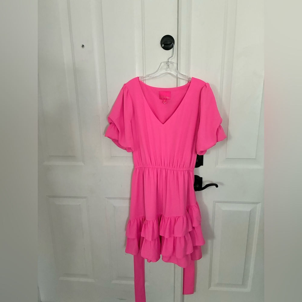 Lilly Pulitzer Hot Pink V-Neck Dress